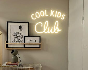 Cool Kids Club Neon Sign, Kids Room Wall Art, Kids Club Wall Sign, Playroom Decor, Nursery Wall Hanging, Gift for Children,Friendly Club Art