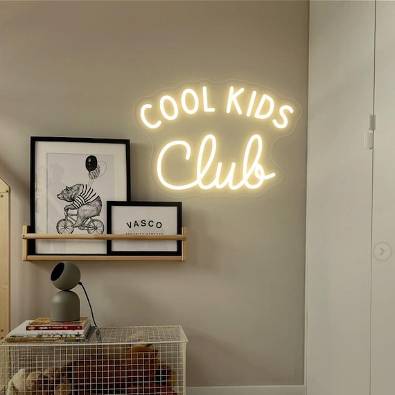 Cool Kids Club Neon Sign, Kids Room Wall Art, Kids Club Wall Sign, Playroom Decor, Nursery Wall Hanging, Gift for Children,Friendly Club Art