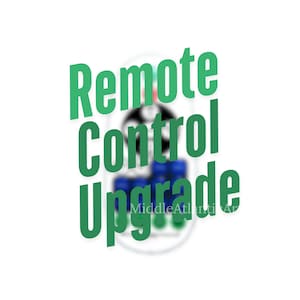 May include: Image features the words "Remote Control Upgrade" in green, overlaid on a blurred image of a remote control. The text is angled across the image. The words "MiddleAtlantic" are also visible.