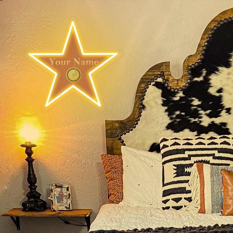 Personalized Your Own Name Hollywood Walk of Fame Neon Sign