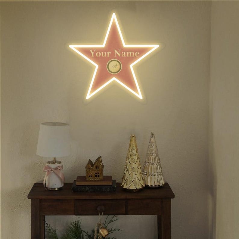Personalized Your Own Name Hollywood Walk of Fame Neon Sign, Custom ...