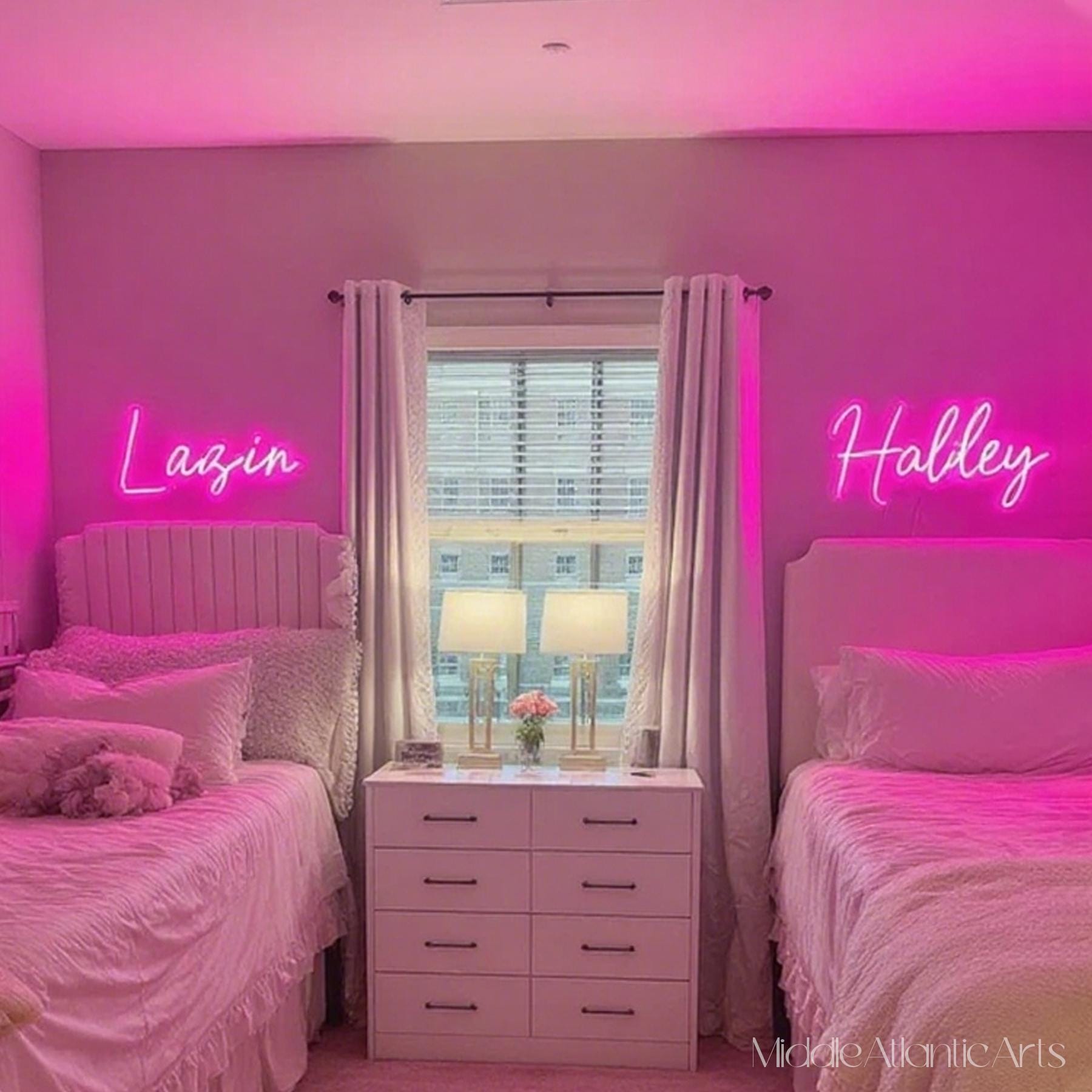 Personalized LED Neon Sign: Custom Dorm Decor, Teen Girl Room Art