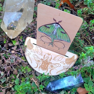 Mystic Beetle Tarot Card Stand, Single Card Display, Card of the Day, Oracle Card Holder, Affirmation Holder, Goblincore Decor, Witchy Gift