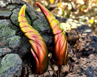 Wildfire Dragon Horns, Polymer Clay Costume Horns, Cosplay Horned Headband, Festival Horns,  LARP Accessory, Halloween Costume, Tiefling