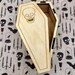 Coffin & Skull Stash Box - Birch Laser Engraved Lasercut Wooden Coffin Trinket Box - Goth Spooky Mini Storage Box Jewelry Box Spell Box