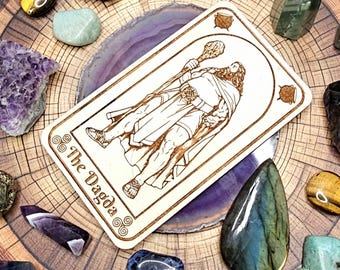 The Dagda Altar Card, Celtic Irish God Altar Decor, God Dagda Card, Deity Work, Pagan Altar Supply, Crystal Kit, God of Magic, Father God