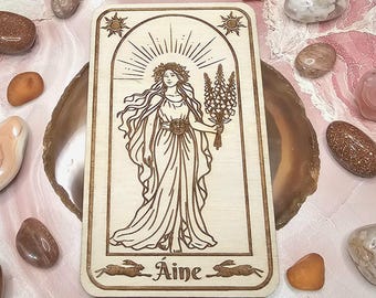 Aine Altar Card, Celtic Irish Pagan Goddess Altar Decor, Goddess Aine Card, Deity Work, Pagan Altar Supply, Crystal Kit, Summer Sun Goddess