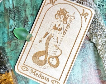 Medusa Deity Altar Card, Snake Goddess Altar Decor, Deity Work, Pagan Altar Supply, Medusa Gorgon Art, Altar Items, Gorgon Sisters