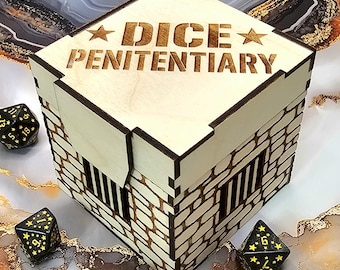 Dice Penitentiary, Large Dice Jail, Hinged Dice Box, Dice Travel Case,  DND Accessory, Nerdy Gift, Gamer DM Gift, Dice Dungeon