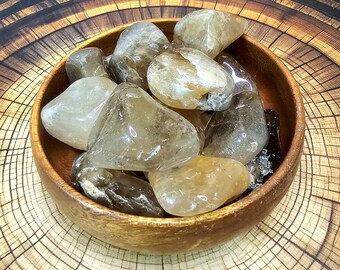Natural Citrine Tumbled Stone, 20mm - 30mm, Not Heat Treated, Polished Real Citrine, Smoky Citrine Crystal, Citrine Gemstone Tumble
