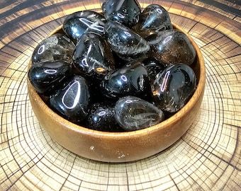 Smoky Quartz Tumbled Stone, 20mm - 30mm, Polished Smokey Quartz Crystal, Natural Black Crystal Tumbles, Smoky Quartz Stone Gemstone