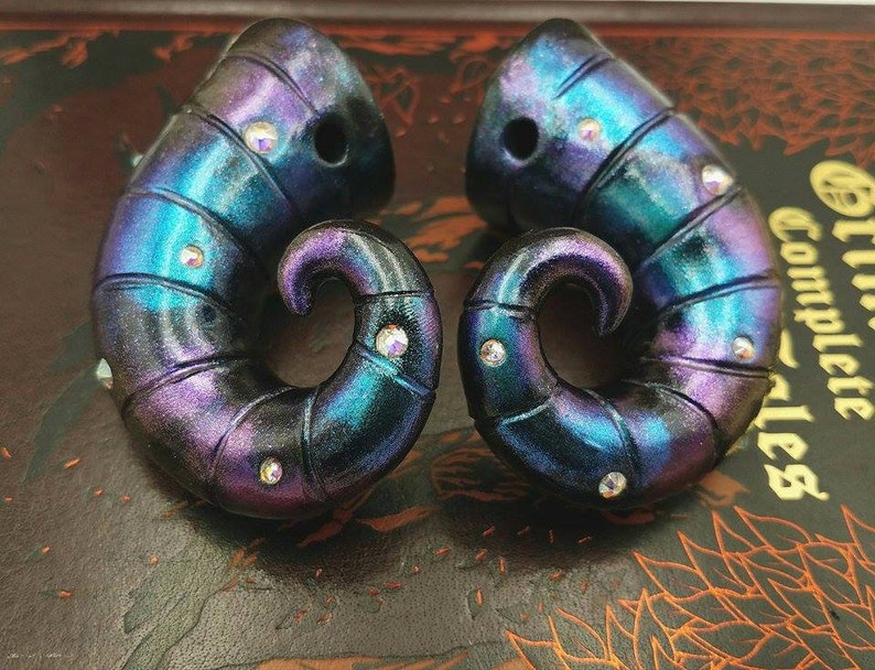 Curly Glittering Galaxy Costume Horns Made to Order Cosplay Etsy