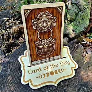 Card of the Day Holder, Single Tarot Card Display, Oracle Card Holder, Moon Phase Decor, Card Stand, Divination Altar Tool, Witchy Gift image 6