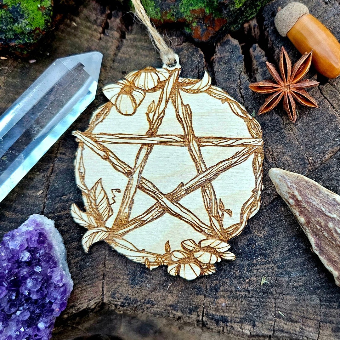 Twig Pentacle Wood Ornament, Woodland Witch, Pentacle Wreath ...