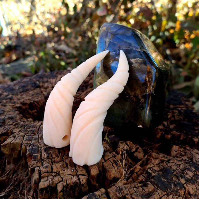 Translucent Bone Twisted Costume Horns Polymer Clay Cosplay Etsy