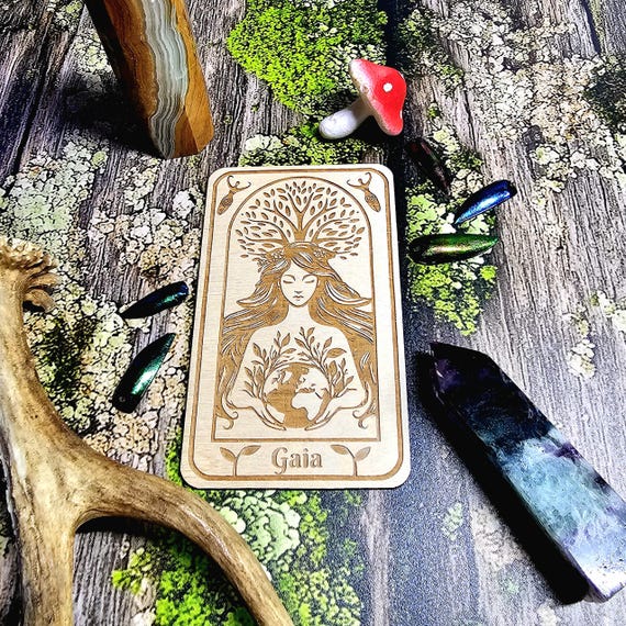 Gaia Deity Altar Card, Earth Mother Altar Decor, Earth Goddess Card, Deity Work, Pagan Altar Supply, Goddess Crystal Kit, Goddess Art