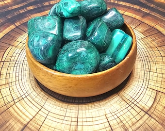 Large Malachite Tumbled Stone, Polished Green Malachite Tumbles, Orbicular Malachite, Mineral Specimen, Tumbled Crystal, Self Transformation