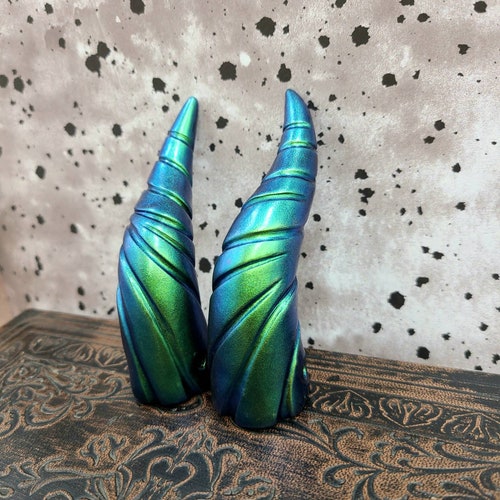 Translucent Bone Twisted Costume Horns Polymer Clay Cosplay Etsy