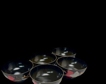 Bol à soupe miso japonais en bois laqué noir