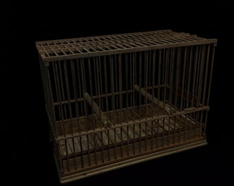 Jaula de madera vintage para pájaros (Torikago)/accesorios para el hogar/hecha a mano/mimbre/Hecha en Japón