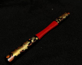 KOUGAI KANZASHI Japanisches Vintage Haaraccessoire/Haarspange/Makie/Japanischer Lack/Goldblume/Herbstblätter/Kostenloser Versand