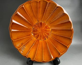 Hida Shunkei Kiku Blumenförmiger großer Teller/japanischer Lack/Shikki/Urushi/Holzteller