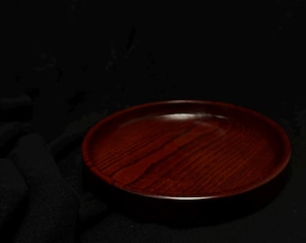 Bandeja japonesa lacada vintage con caja de papel/Obon/Lacado/Veta de madera/Urushi/Bandeja para servir/Shikki/Hecho en Japón