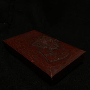 Red Lacquer Kamakura-bori Box Japanese Bamboo, Pine tree Carved/Lacquer/Suzuribako/Calligraphy Case/Made in Japan/Free Shipping