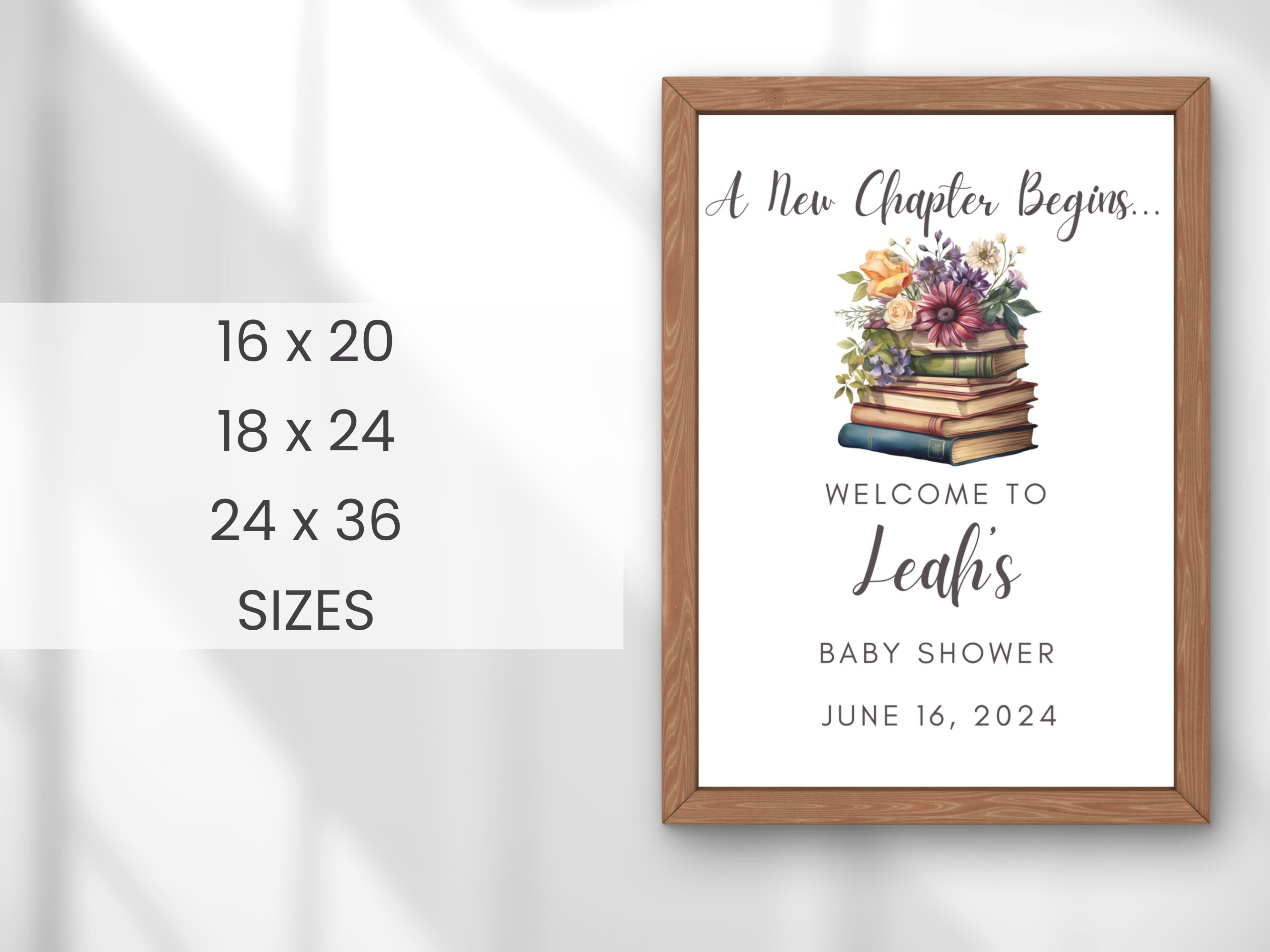First Chapter Welcome Sign Editable Baby Shower Welcome Sign | A New Chapter Theme | Storybook ...