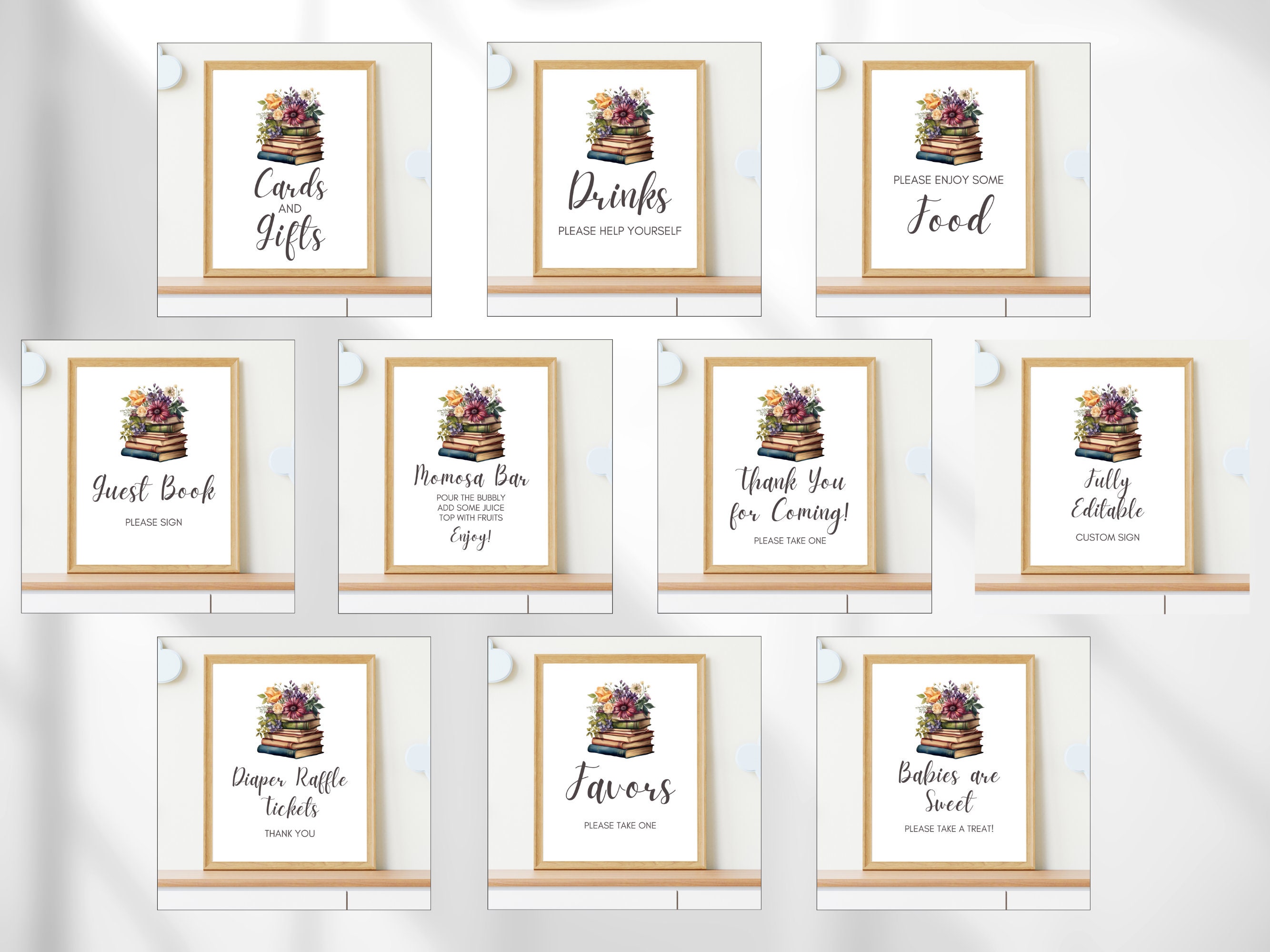A New Chapter Books Custom Name Baby Shower Backdrop