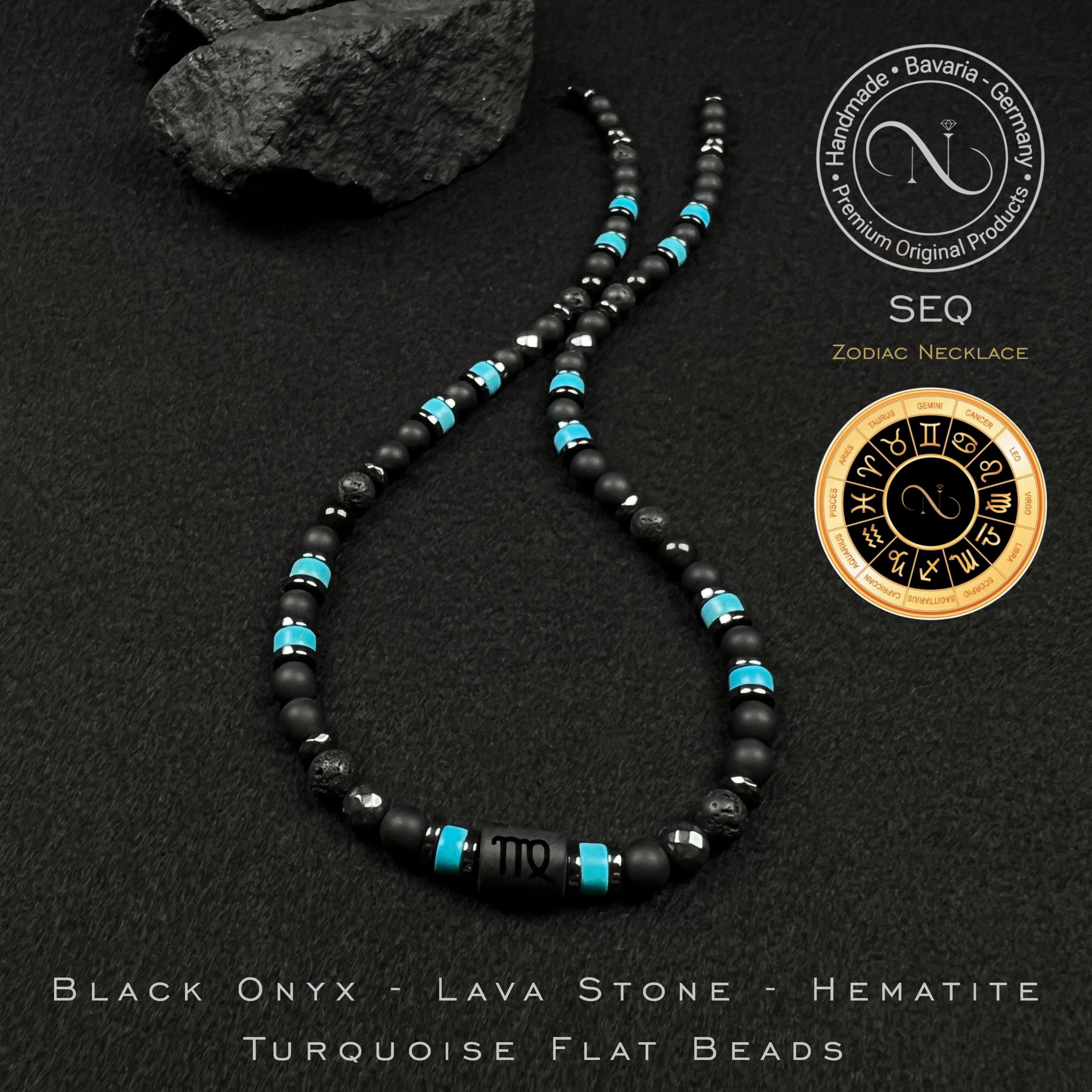 Collana Effetto Pietra Lavica Naturale Effetto Opaco Con Ciondolo 1108 Nero