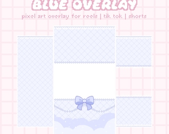 sovrapposizione di pixel art blu carina / tik tok / reels / cortometraggi di youtube