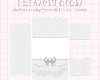 sovrapposizione carina di pixel art grigia / tik tok / reels / shorts di youtube