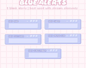 avvisi di pixel art blu su Twitch