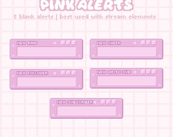 avvisi di pixel art rosa su Twitch