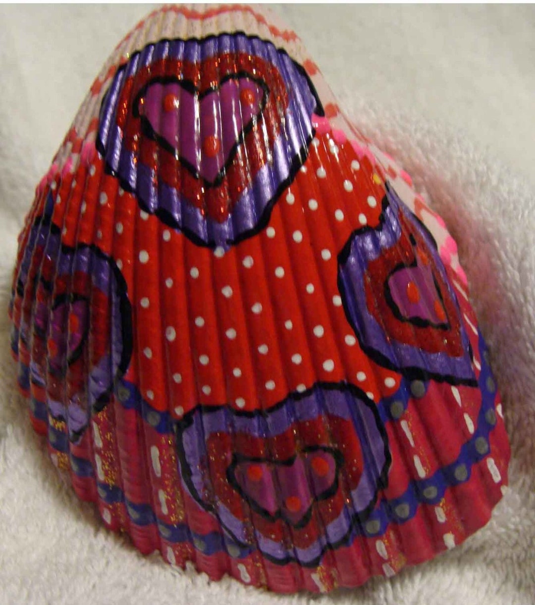 Shell Art Valentine Heart Sea Shell Hand Painted - Etsy