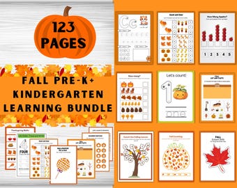 Printable Bundle|Fall Dot Marker Preschool Worksheets|Fall Coloring Pages|Occupational Therapy| Halloween Kids Activities Fall Coloring Page
