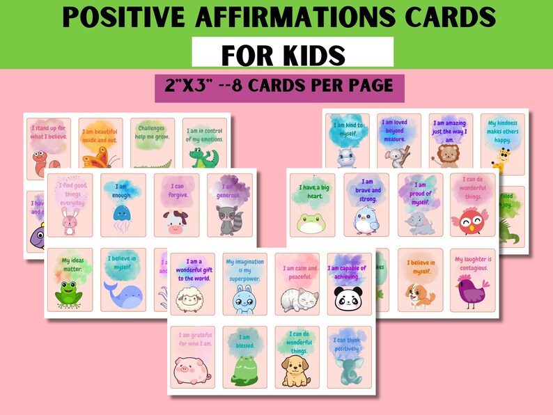 40 Positive Affirmation Cards for Kids: Lunchbox Notes (printable) - Etsy
