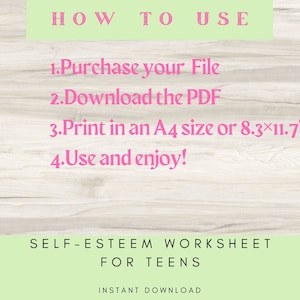 Self-esteem Worksheets for Teens,mental Health,teen,therapy Worksheets ...