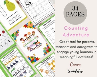 Counting Worksheets| Number Activities|Quiet Book|BusyBook|Preschool Activities|Number Sense| 123 BusyBook|Preschool Curriculum|Homeschool