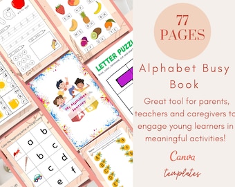 Alphabet Busy Book for Preschool and Kindergarten|Quiet Book||ABC Quiet Book|Toddler Busy Binder|Alphabet Activities|Homeschool Material