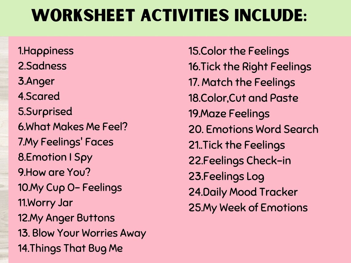 Feelings Worksheets for Kidsemotions Worksheets for Kidsselself