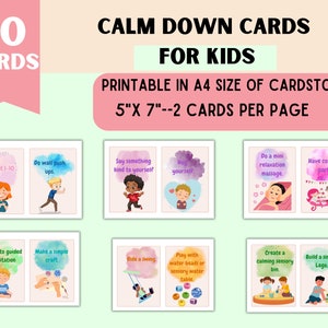 Beruhigende Karten für Kinder, Emotionale Regulierung, Beruhigungstechniken, Beruhigung, Ecke, Selbstwertgefühl, Karteikarten