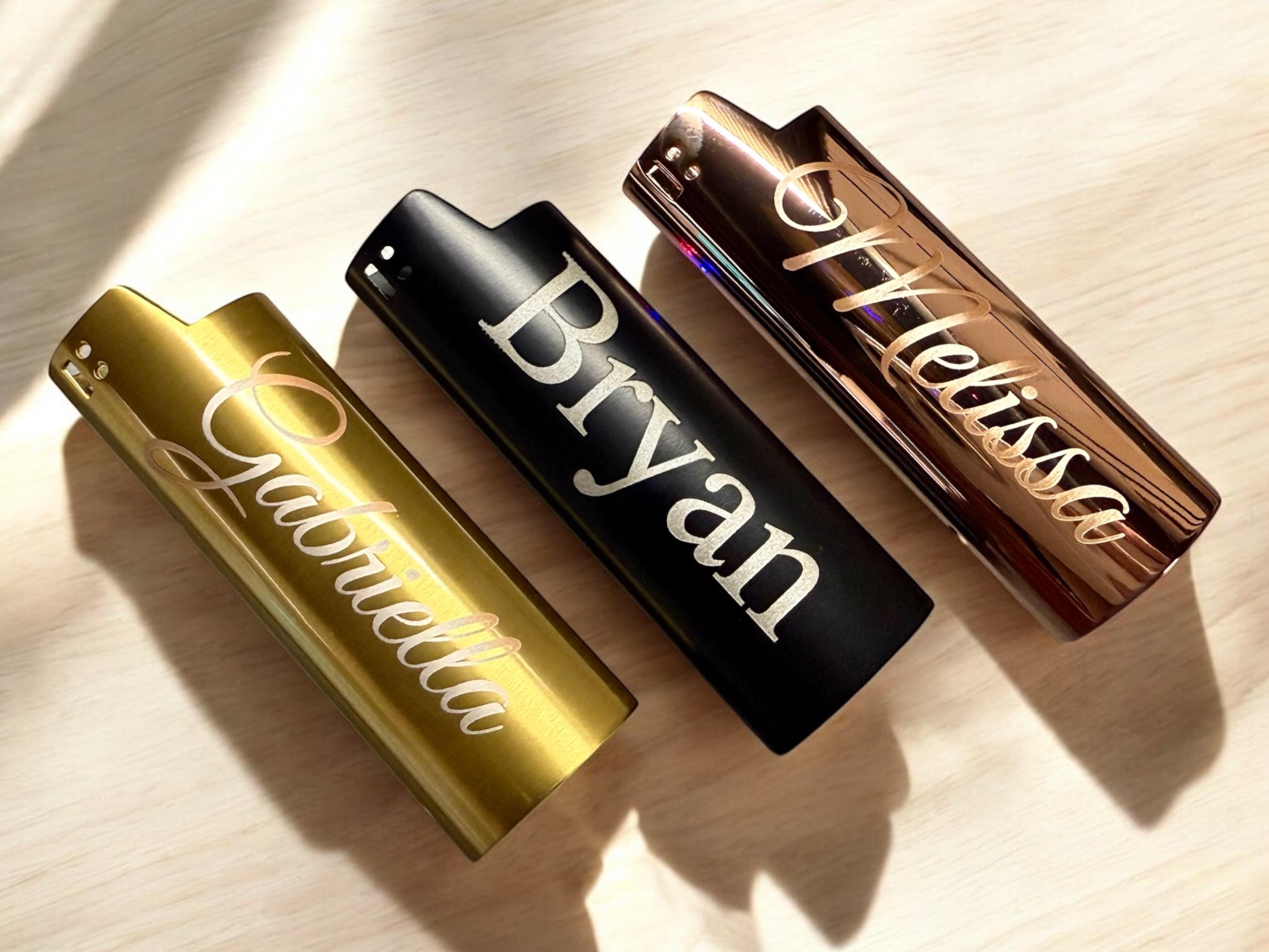 Custom Metal Lighter Cover for Bic Engraved Personal Gift for Him and Her