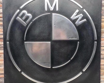 BMW Vintage Metal Sign – Handmade Luxury Garage Wall Decor”
