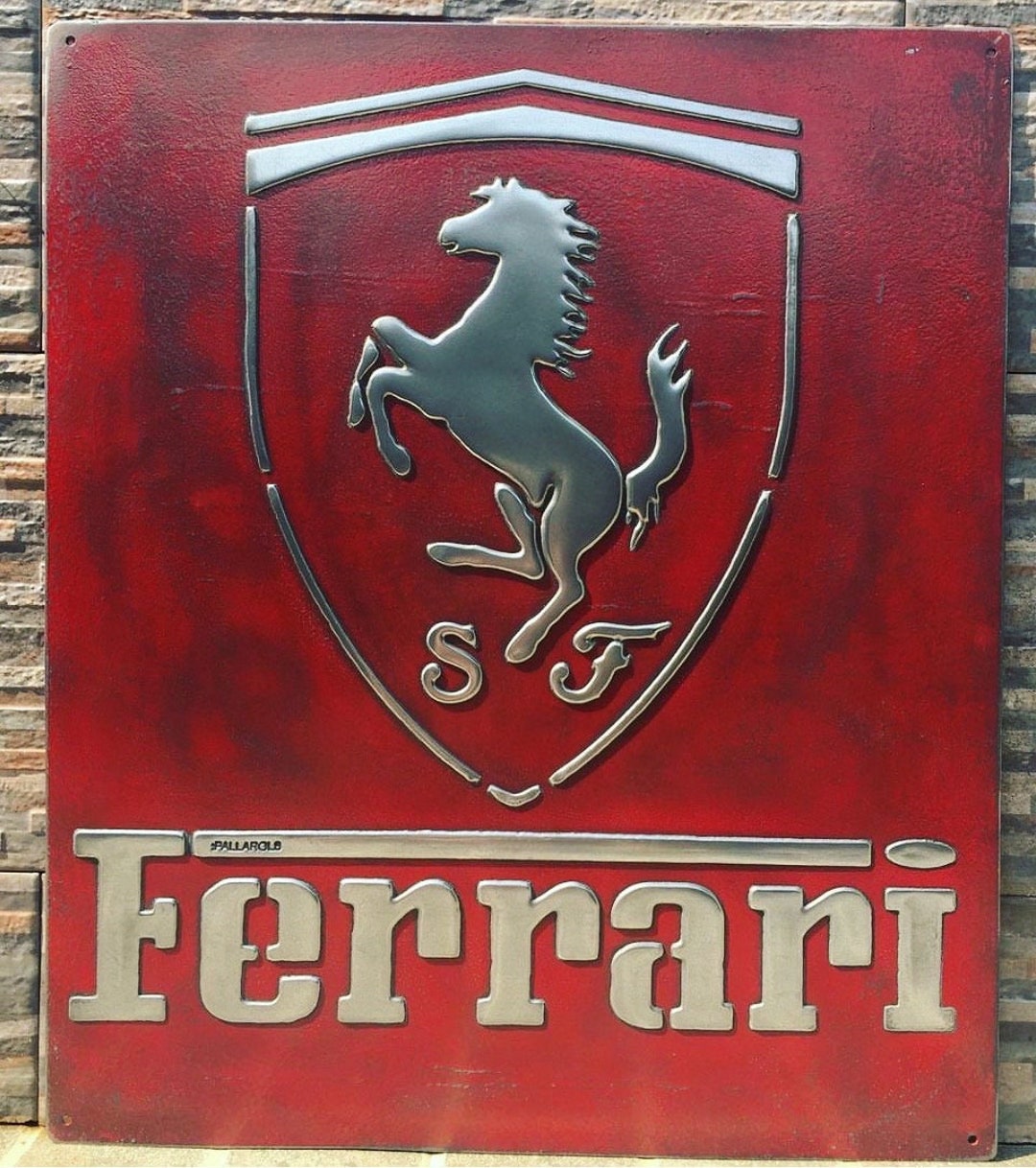 Ferrari Sign in Cast Metal - Etsy