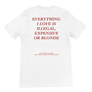 Everything I love is illegal, expensive or blonde - shirt
