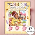 Coloring Book, How to Color Cute Stuff Vol2, Patterns Easy Eye-Catching Pages, Digital Download, Printable PDF, Fun Relaxing, coco wyo style product logo