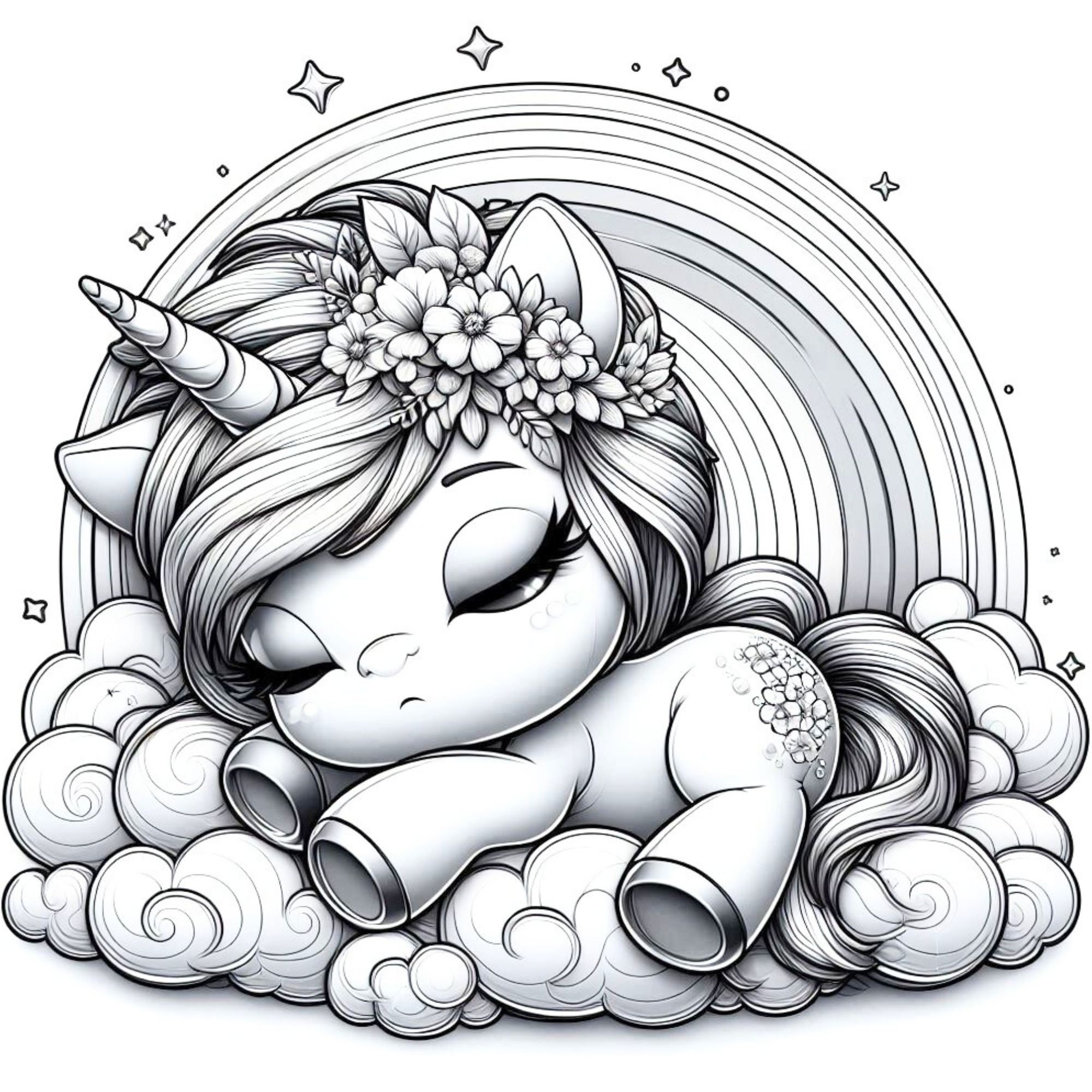 25 Modern Kawaii Cute Unicorn Coloring Pages Baby Unicorn Coloring Book ...