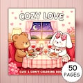 Cozy Love \u2013 Bold and Easy Coloring Book, 50 Cute Cozy Romantic Pages, Kawaii Love Scenes, Relaxing Coloring, Printable PDF + PNG product logo